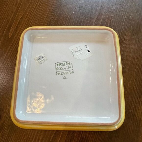 Vintage Festin Coquin Hand Painted Trivet Pottery Creation 18 Provence France - Picture 4 of 8